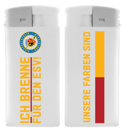 Feuerzeug &quot;Ich brenne für den ESV!&quot; weiß