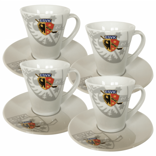 4er Set ESVK Cappuccino Tasse mit Unterteller